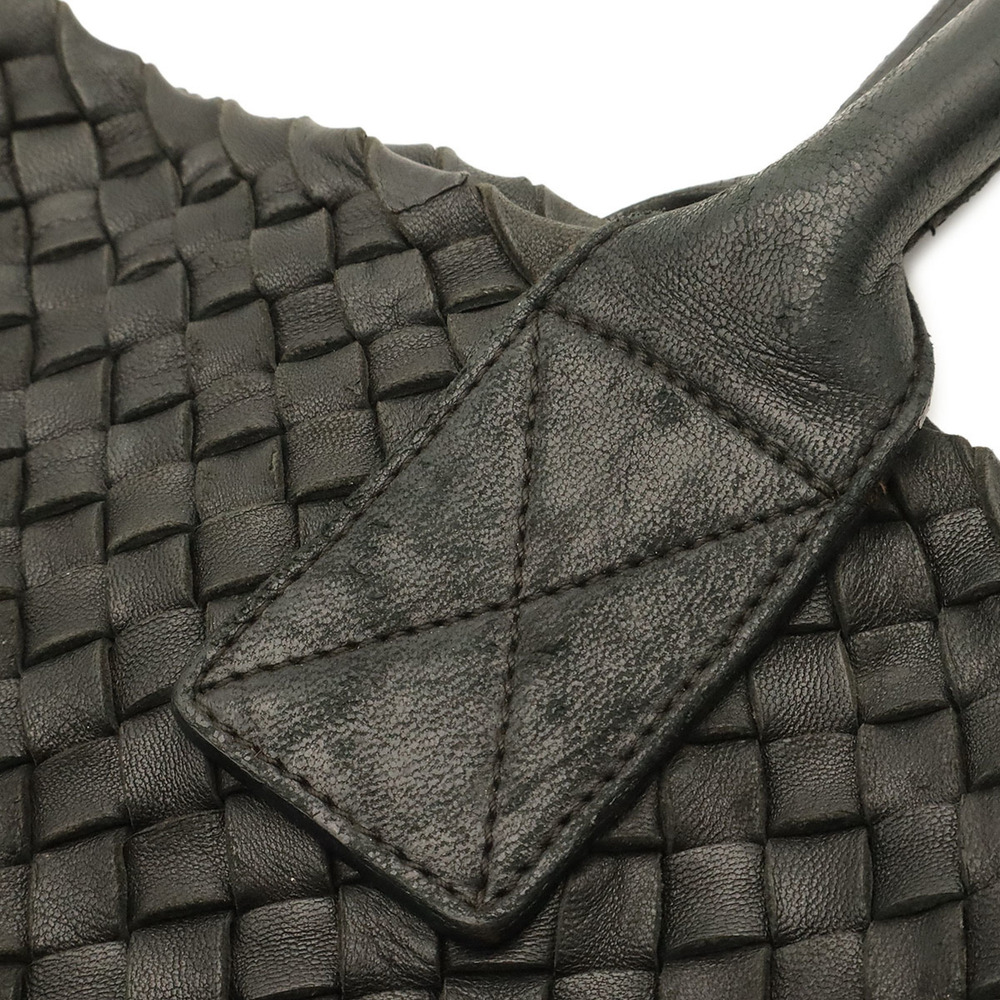 BOTTEGA VENETA Intrecciato Cabas PM Tote Bag Shoulder Leather Black Handbag (...